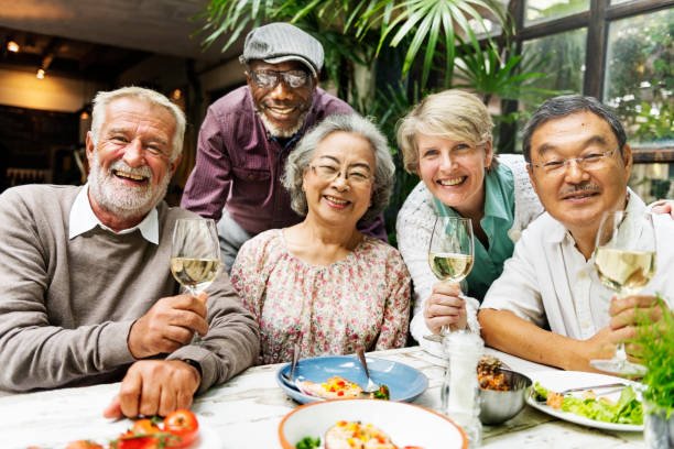 Group of Senior Retirement Meet up Happiness Concept